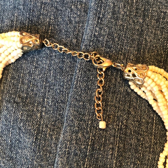 Beaded ivory multi strand necklace - Picture 3 of 4